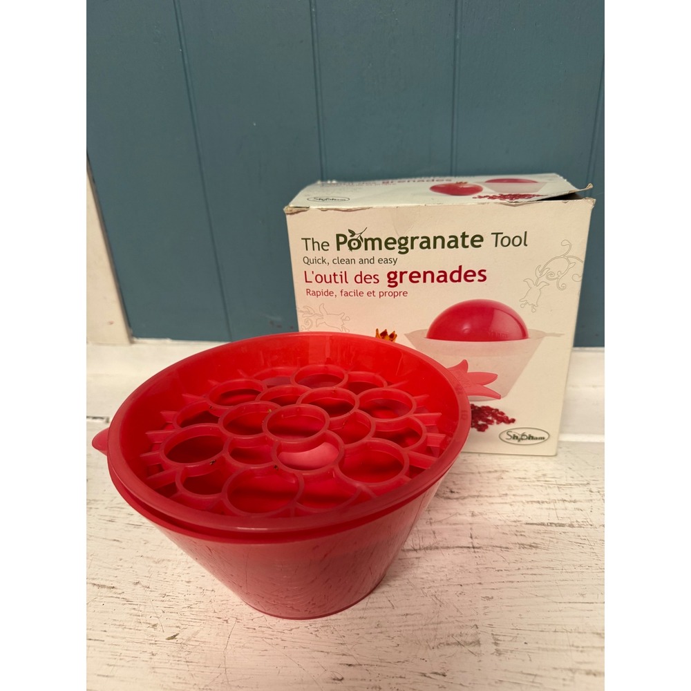 Shoham The Pomegranate Tool Quick Clean Easy Seed Remover Deseeder Red 3 Piece